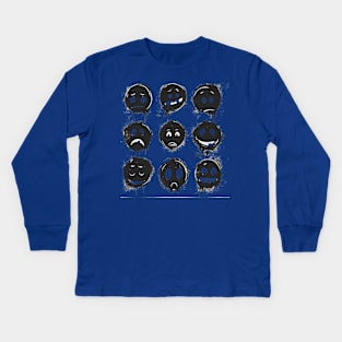 gloomy emoticons Kids Long Sleeve T-Shirt